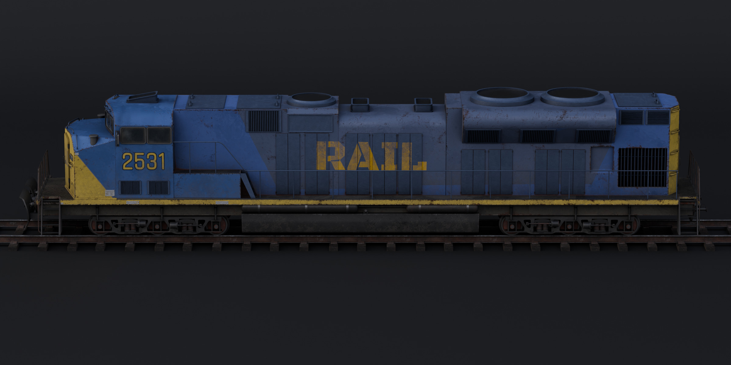 Train Pack Rig Low-poly 3D model_3
