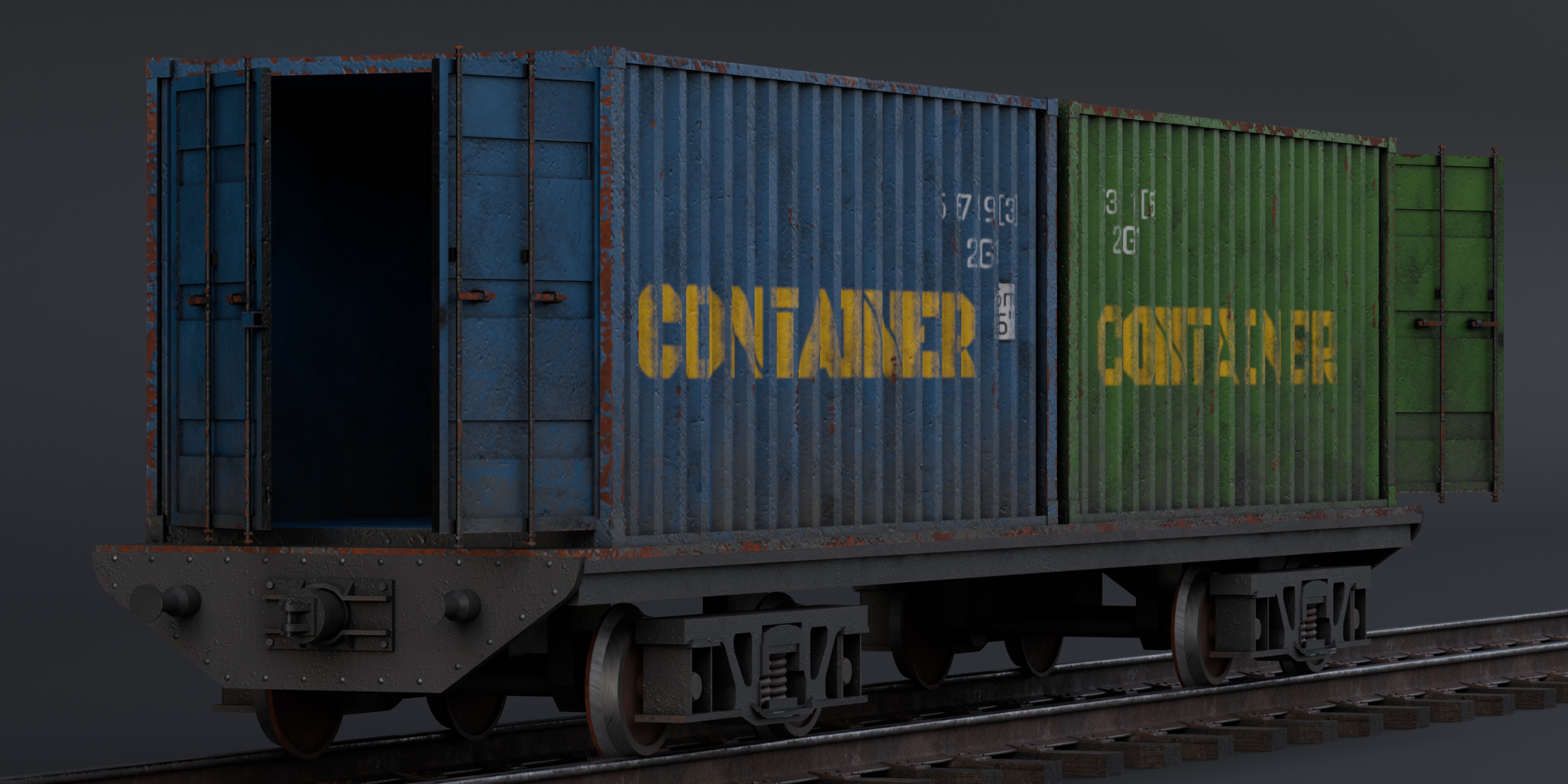 Train Pack Rig Low-poly 3D model_24