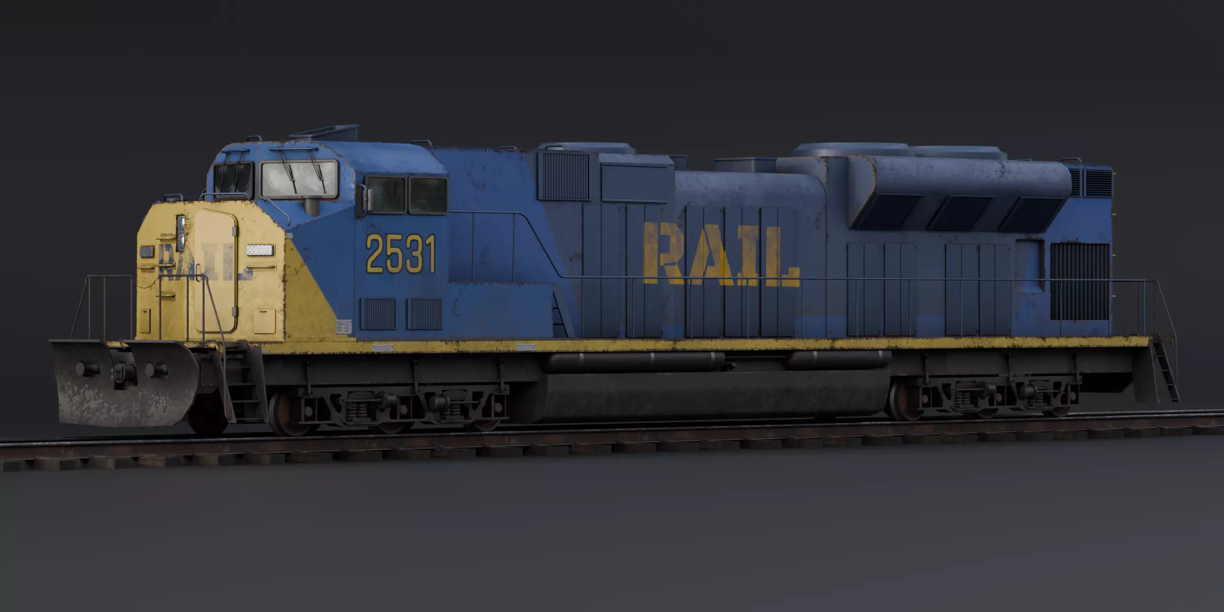 Train Pack Rig Low-poly 3D model_0