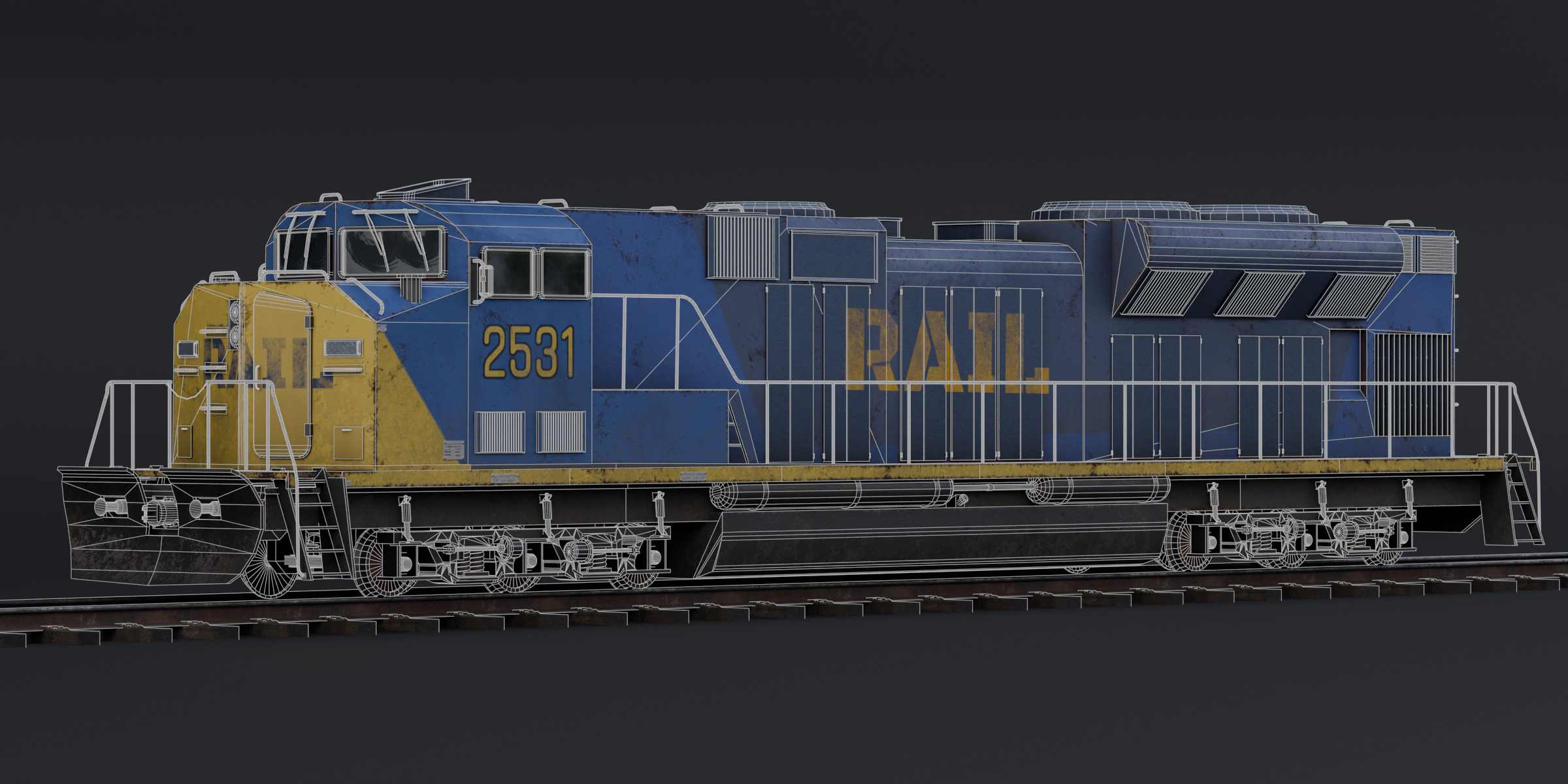 Train Pack Rig Low-poly 3D model_28