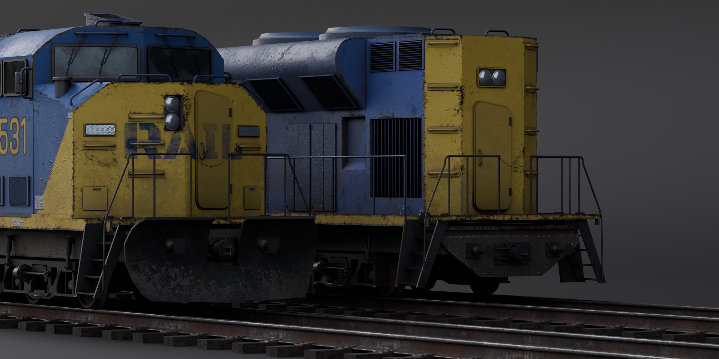 Train Pack Rig Low-poly 3D model_4