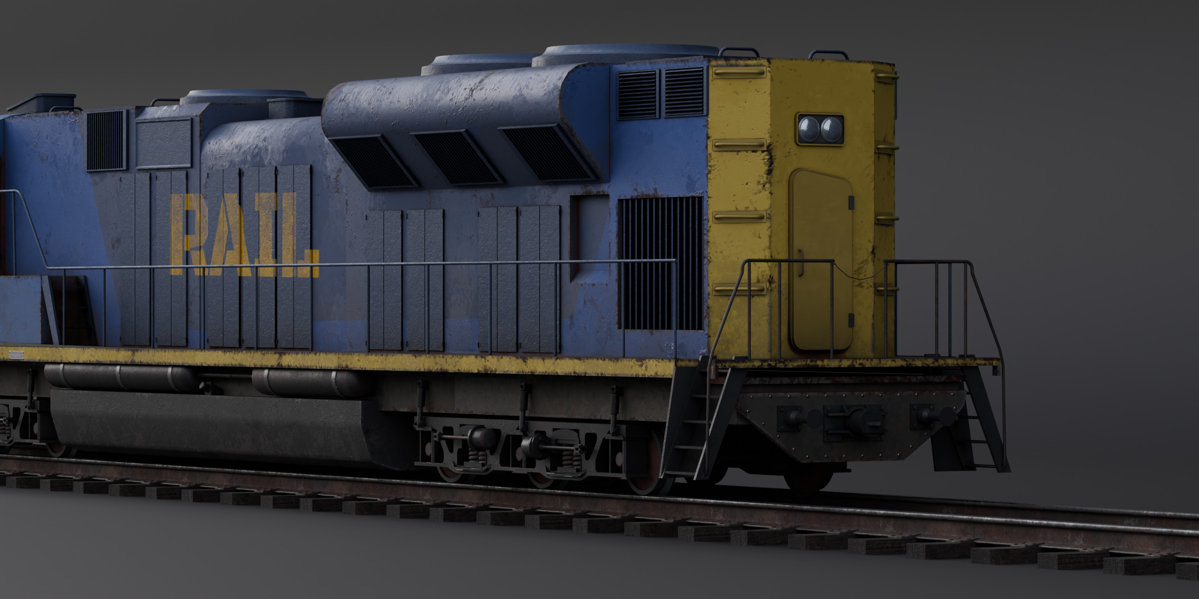 Train Pack Rig Low-poly 3D model_2