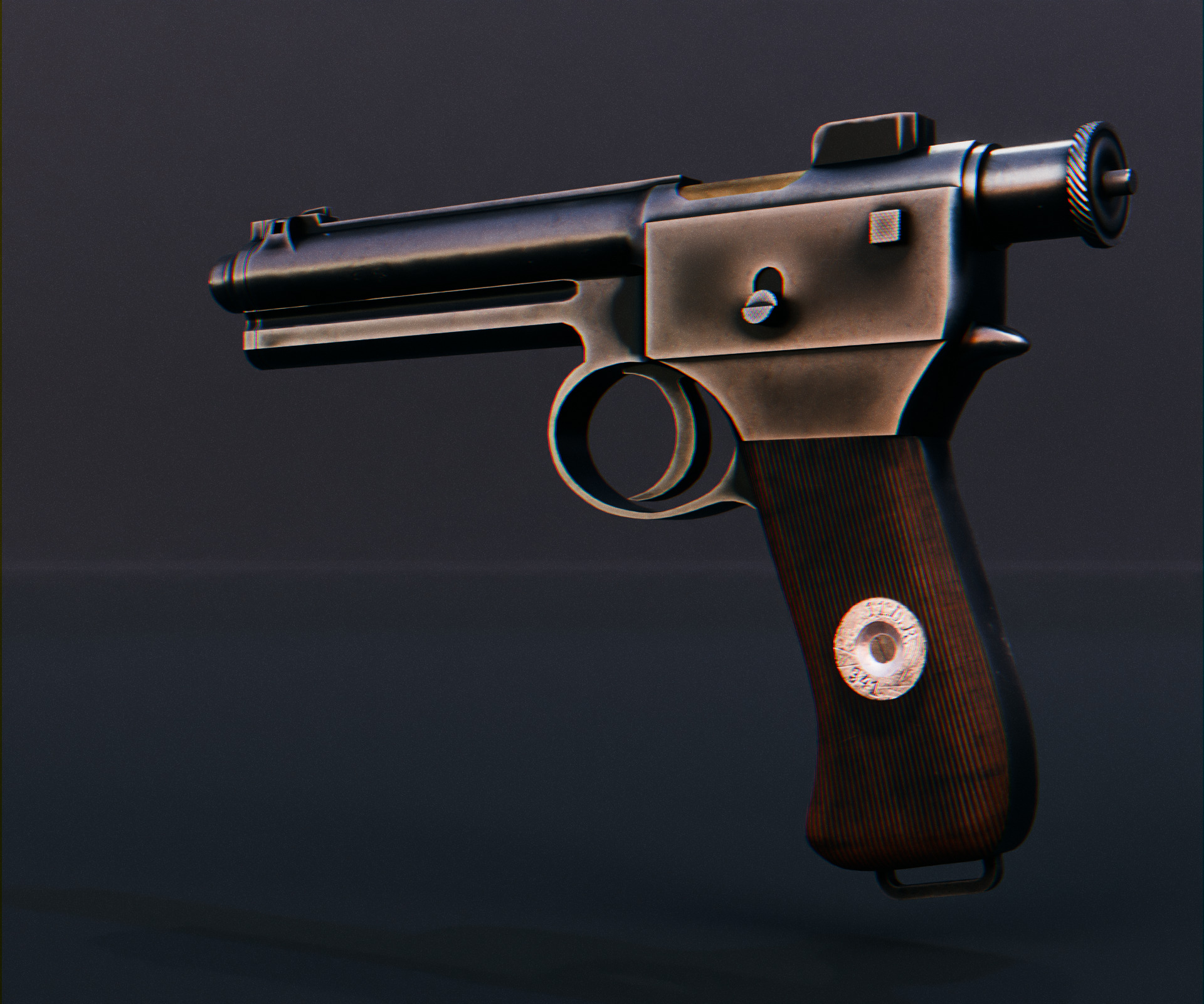 Roth-Steyr M1907 Low-poly 3D model_4