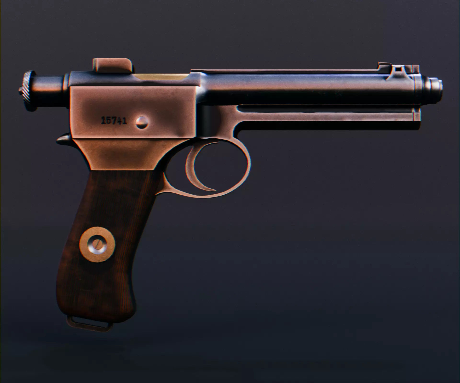 Roth-Steyr M1907 Low-poly 3D model_0