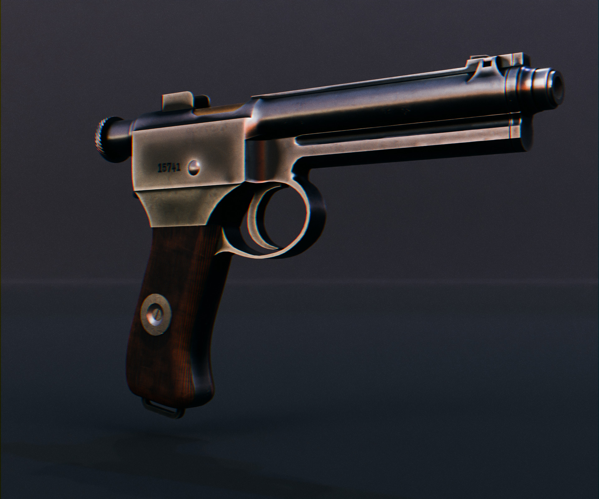 Roth-Steyr M1907 Low-poly 3D model_9