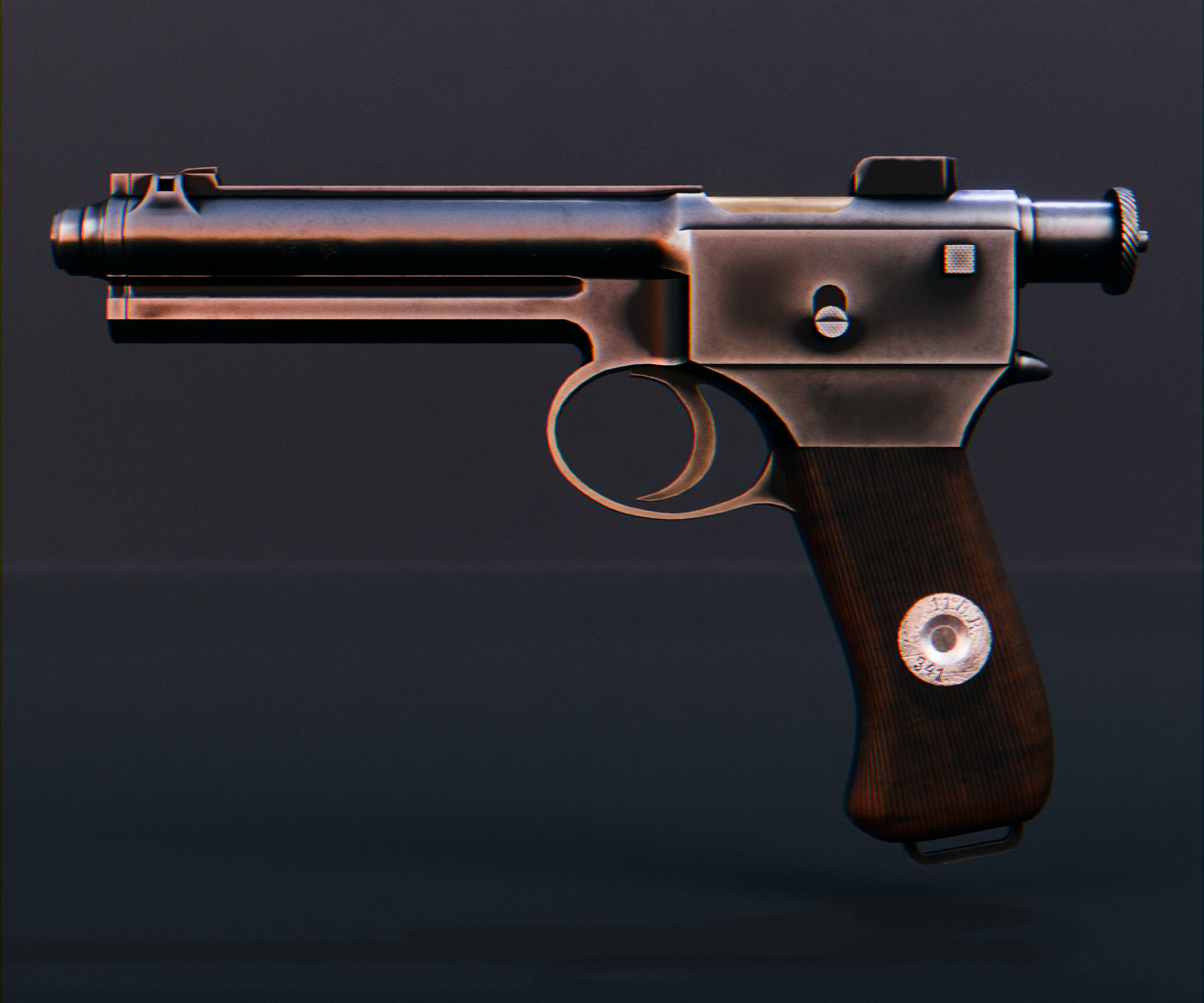 Roth-Steyr M1907 Low-poly 3D model_5