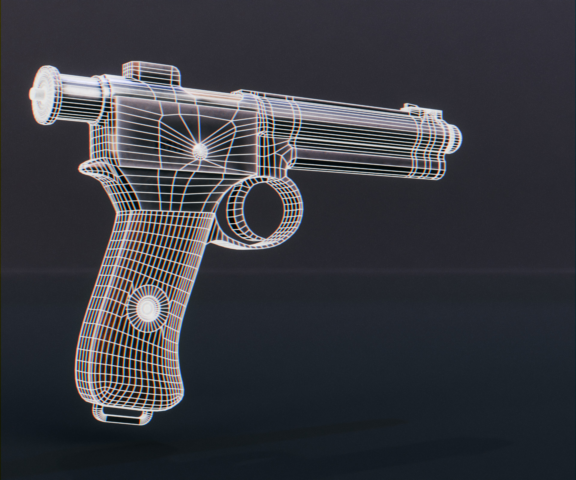 Roth-Steyr M1907 Low-poly 3D model_14