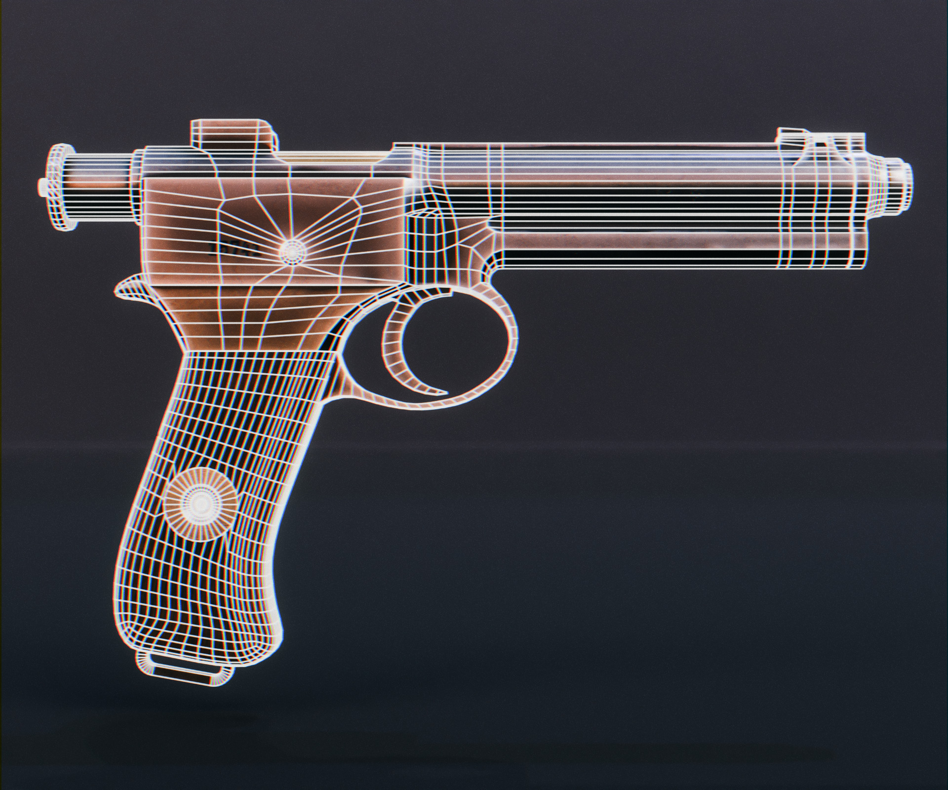 Roth-Steyr M1907 Low-poly 3D model_13