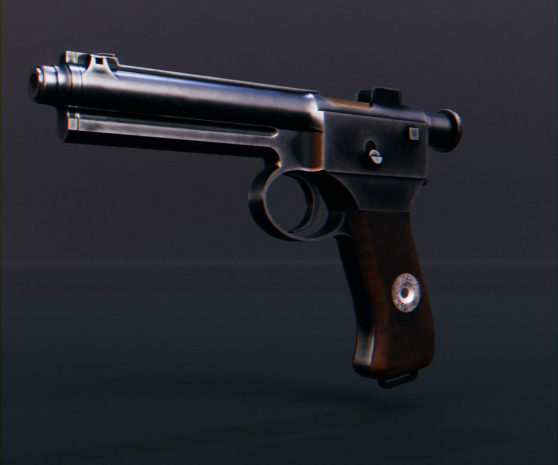 Roth-Steyr M1907 Low-poly 3D model_6