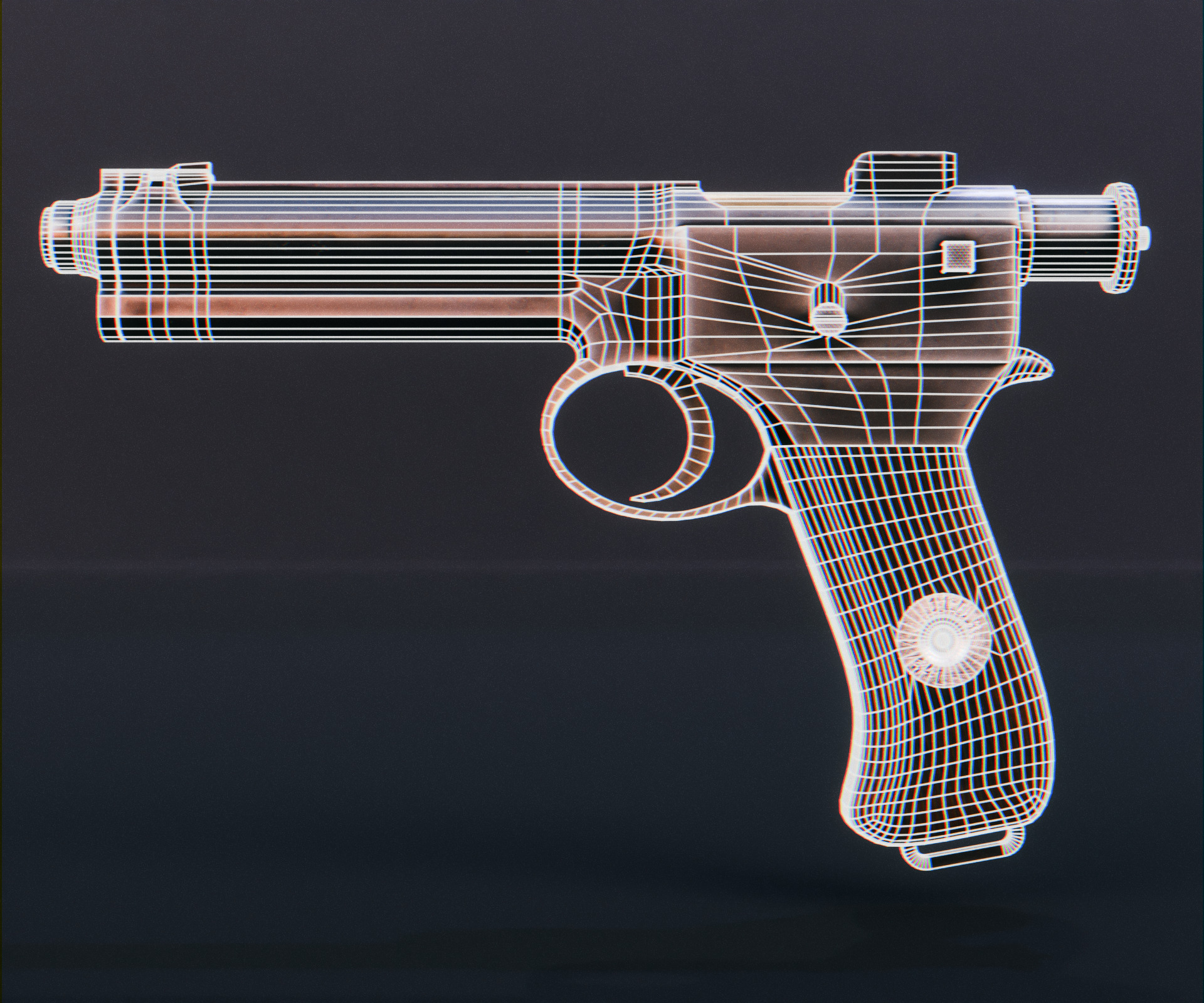 Roth-Steyr M1907 Low-poly 3D model_18
