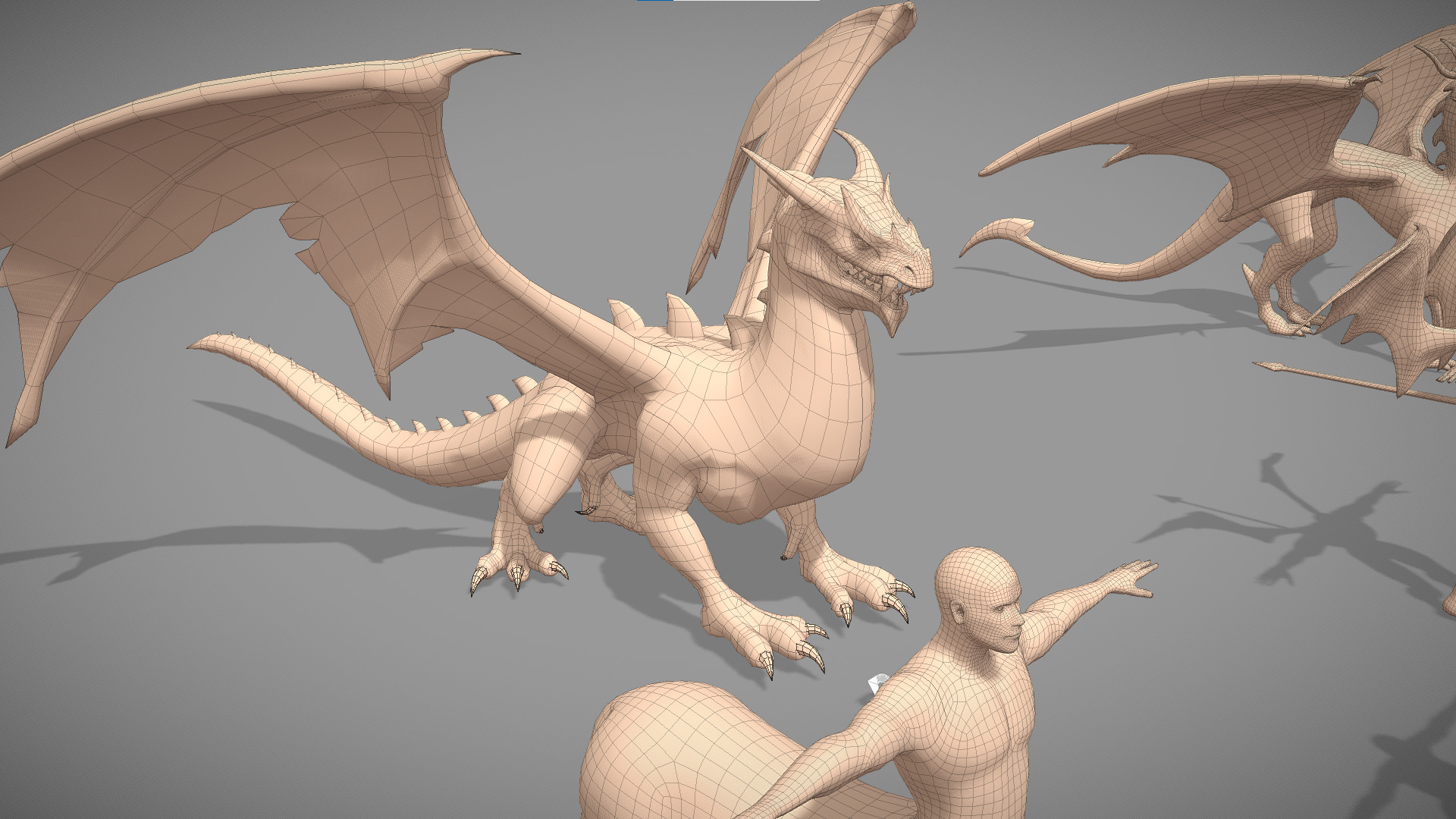 Base Mesh Pack -  Creatures  Collection Low-poly 3D model_5