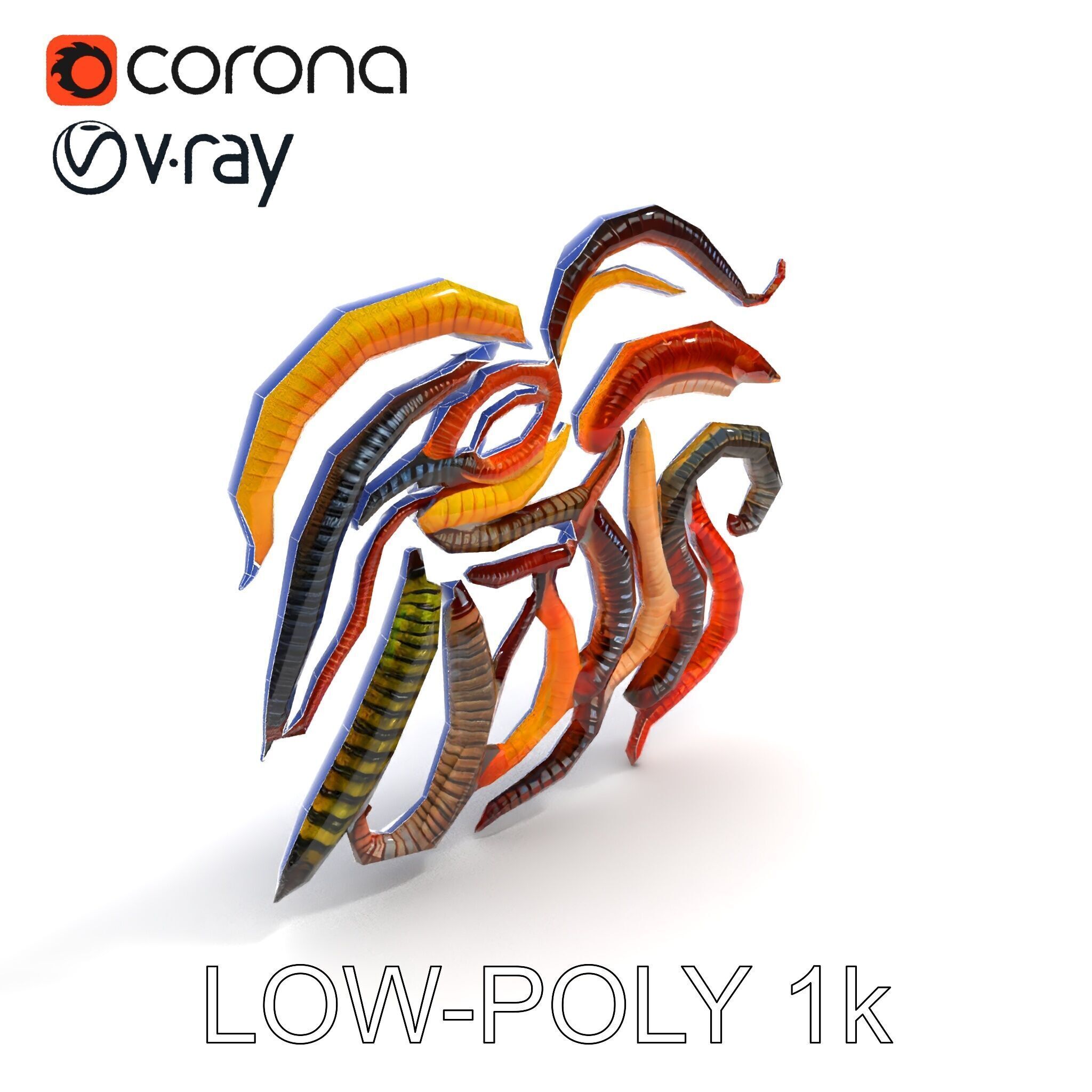 Realistic Centipede Model Pack Low-poly 3D model_28