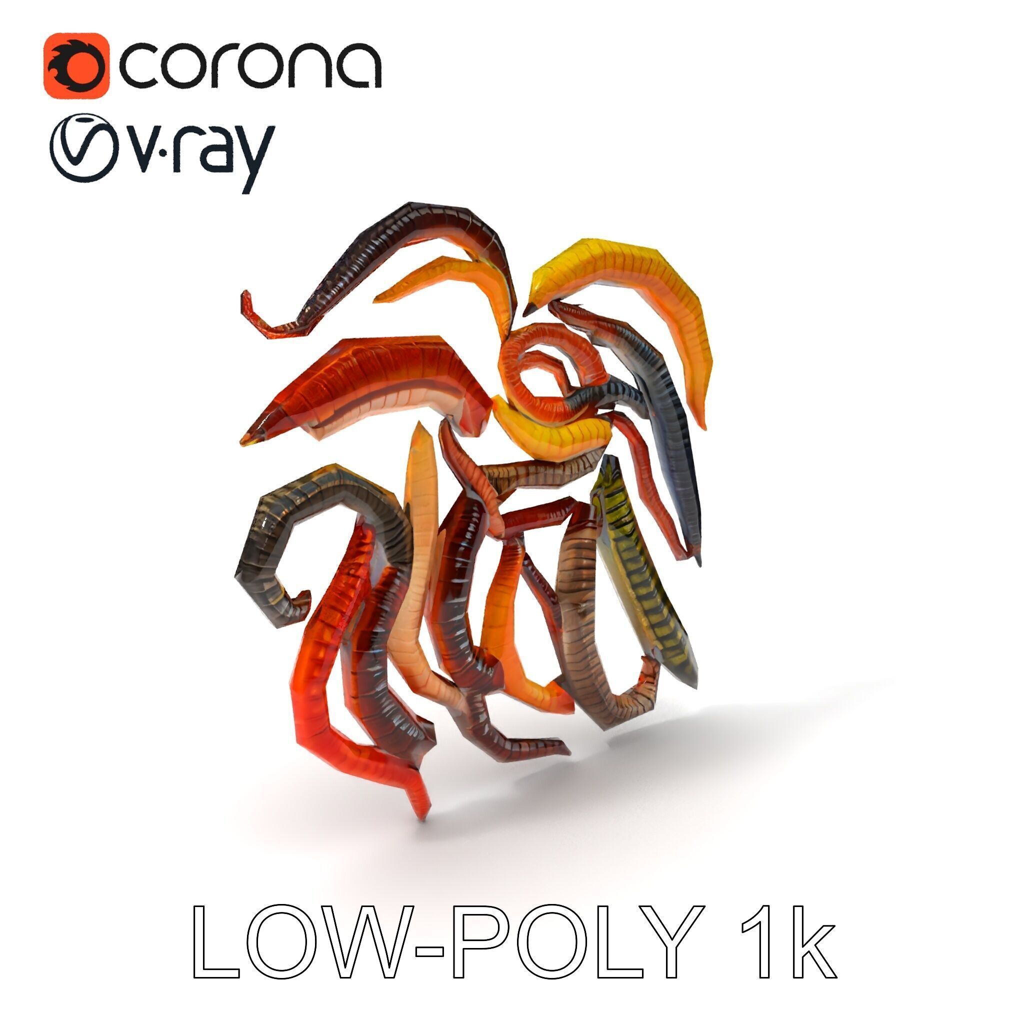 Realistic Centipede Model Pack Low-poly 3D model_31