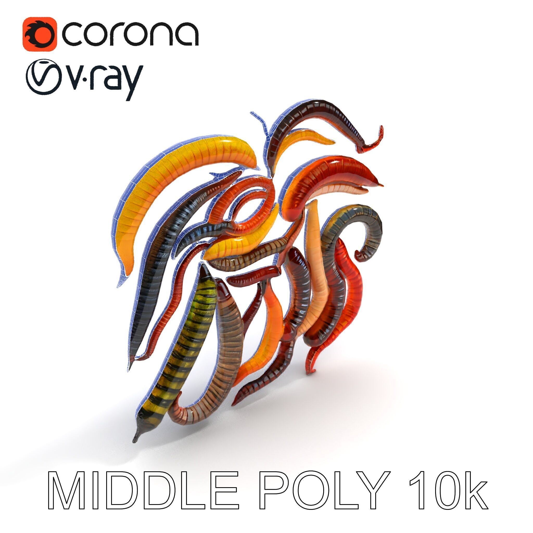 Realistic Centipede Model Pack Low-poly 3D model_19