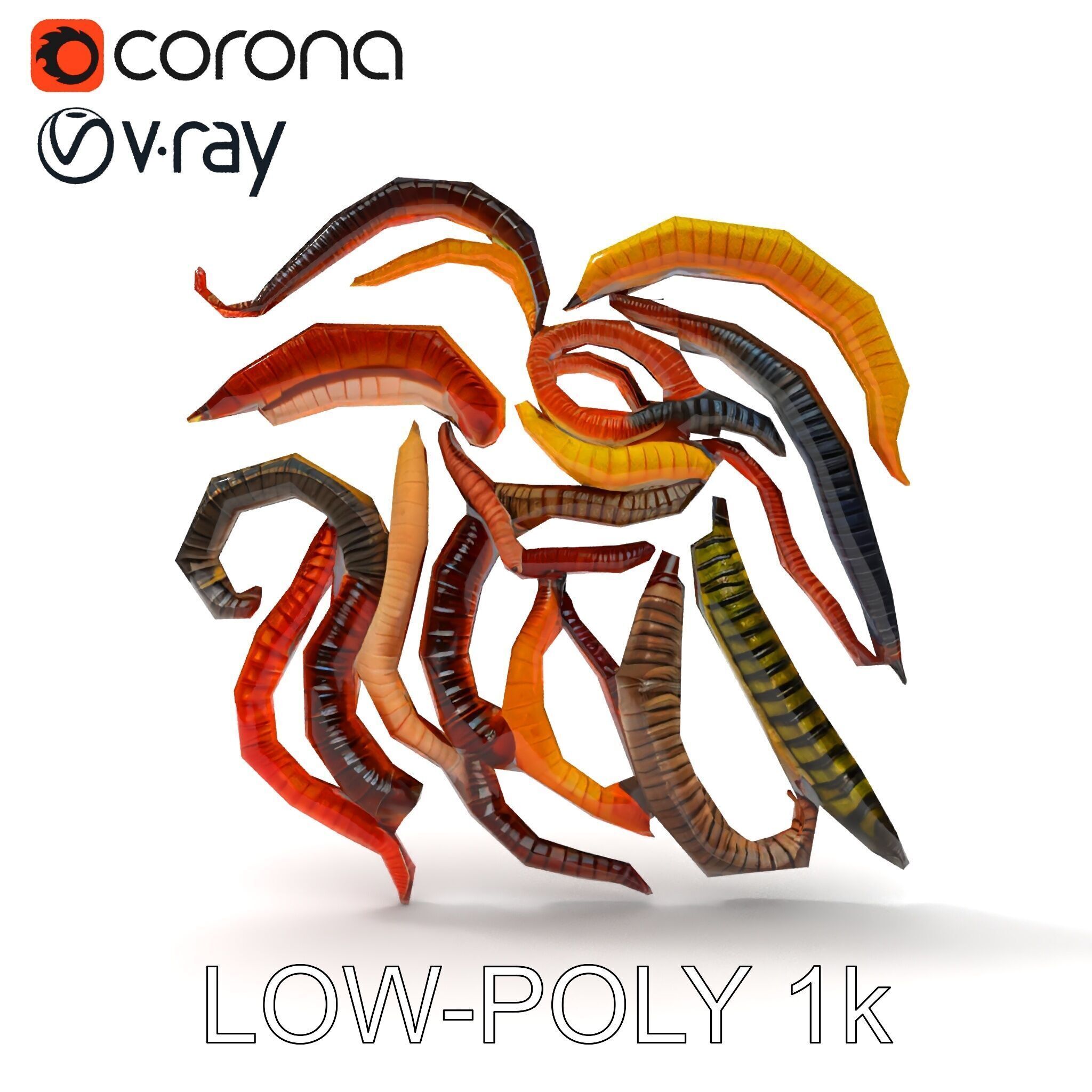 Realistic Centipede Model Pack Low-poly 3D model_18