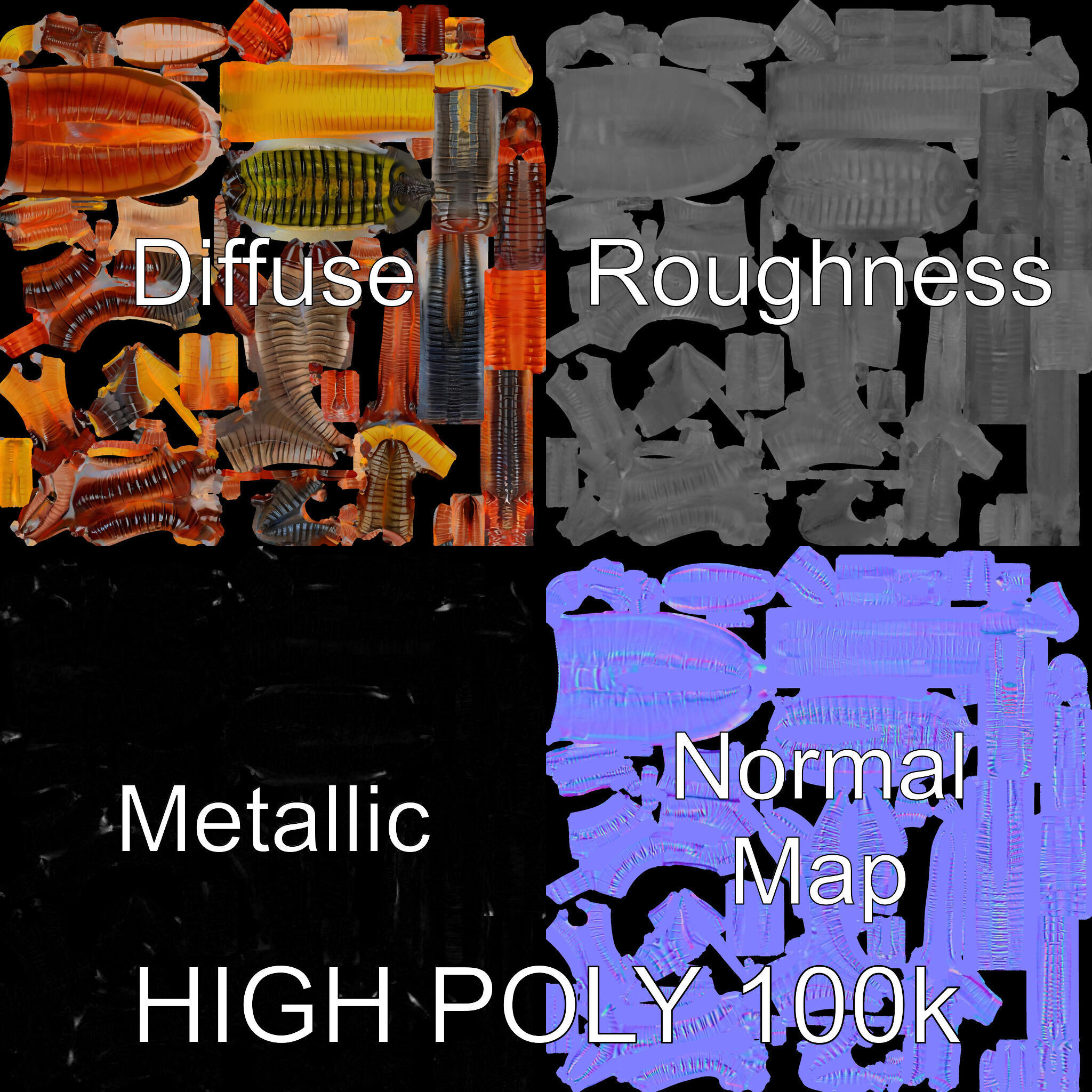 Realistic Centipede Model Pack Low-poly 3D model_3