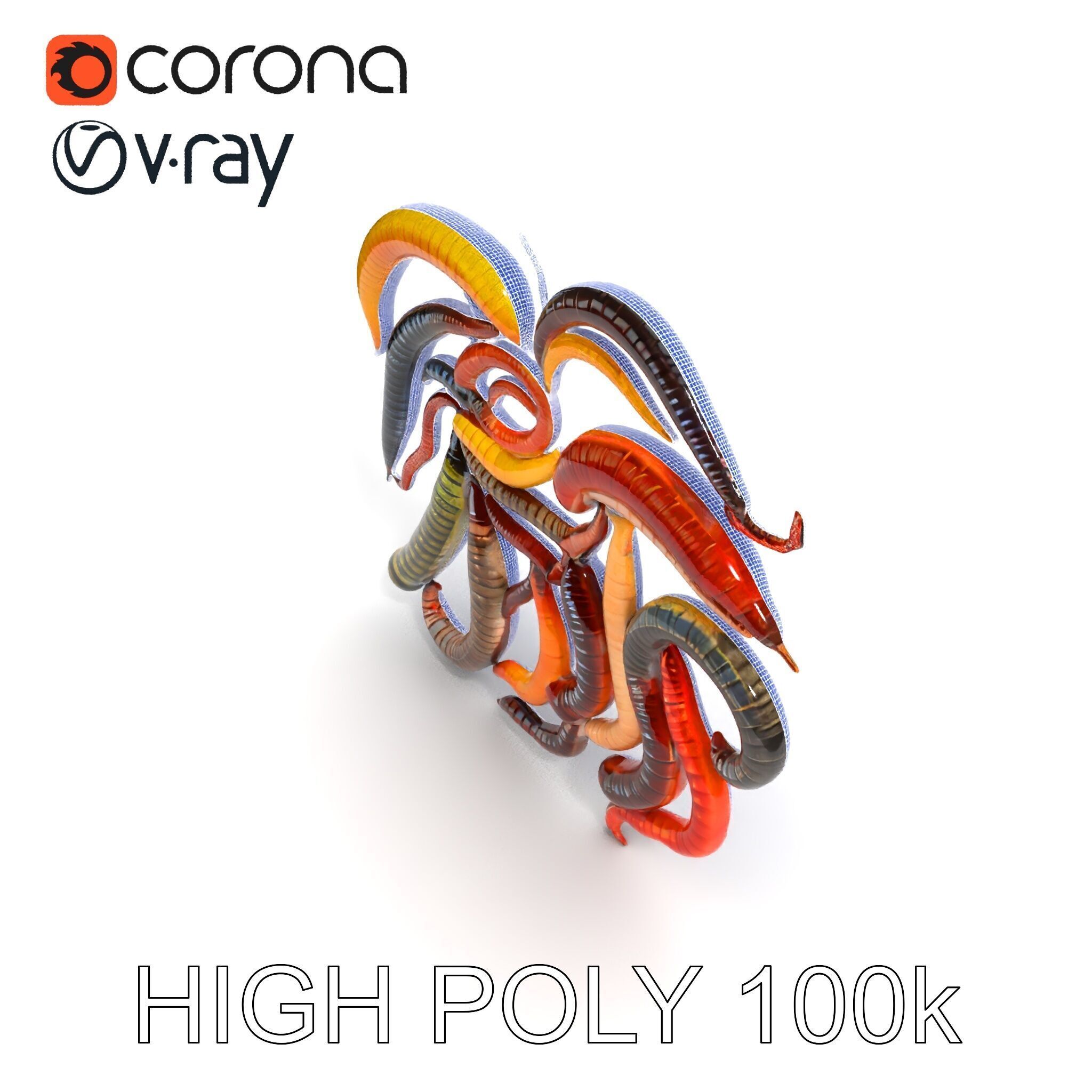 Realistic Centipede Model Pack Low-poly 3D model_16