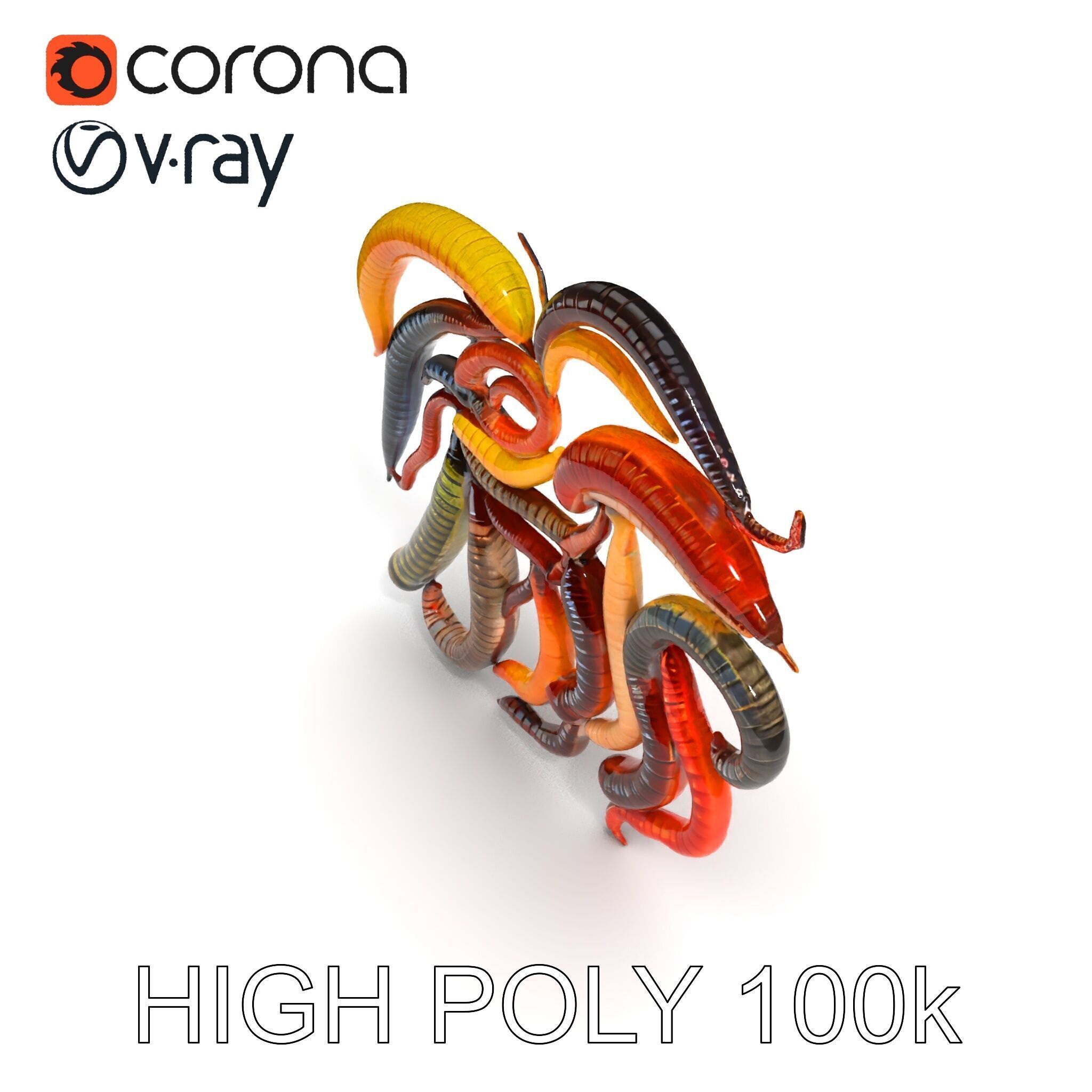 Realistic Centipede Model Pack Low-poly 3D model_13