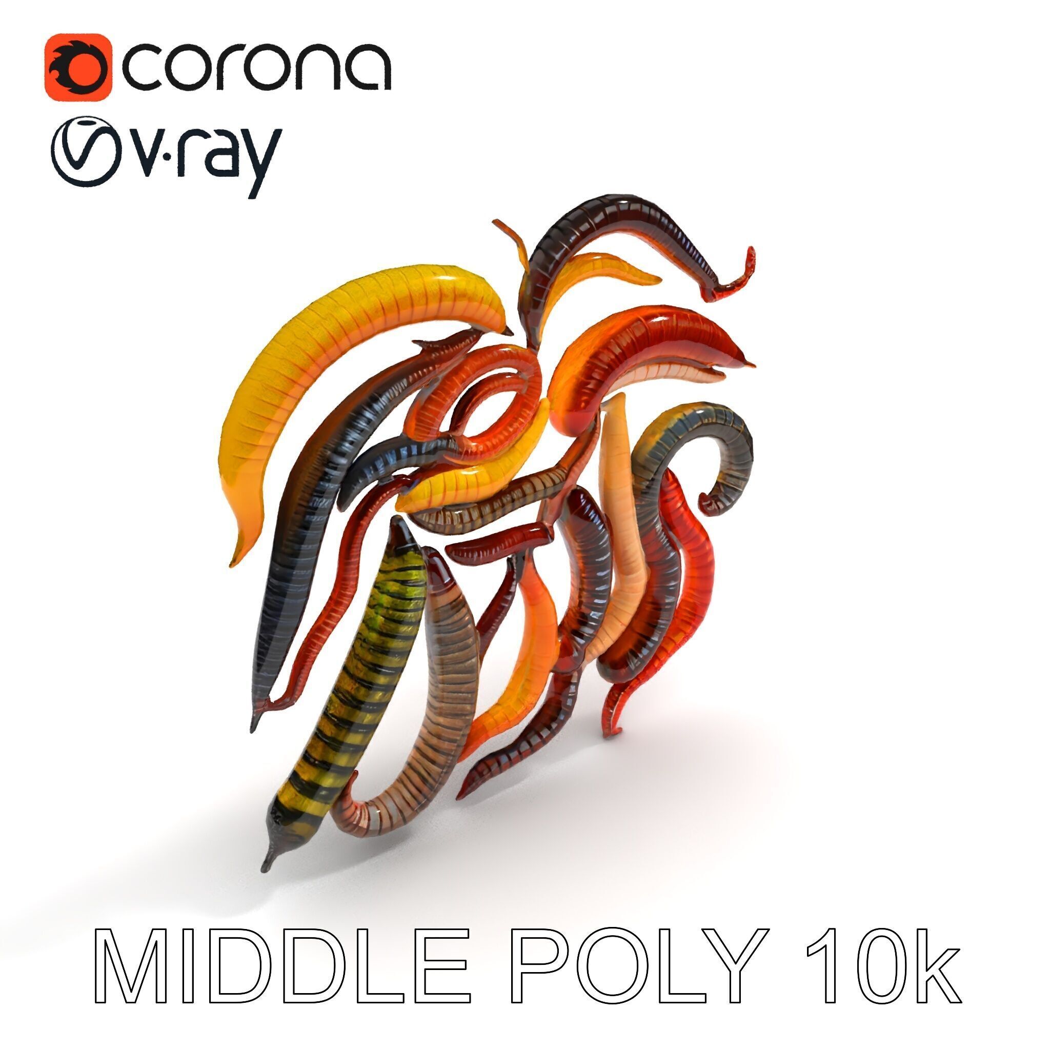 Realistic Centipede Model Pack Low-poly 3D model_22
