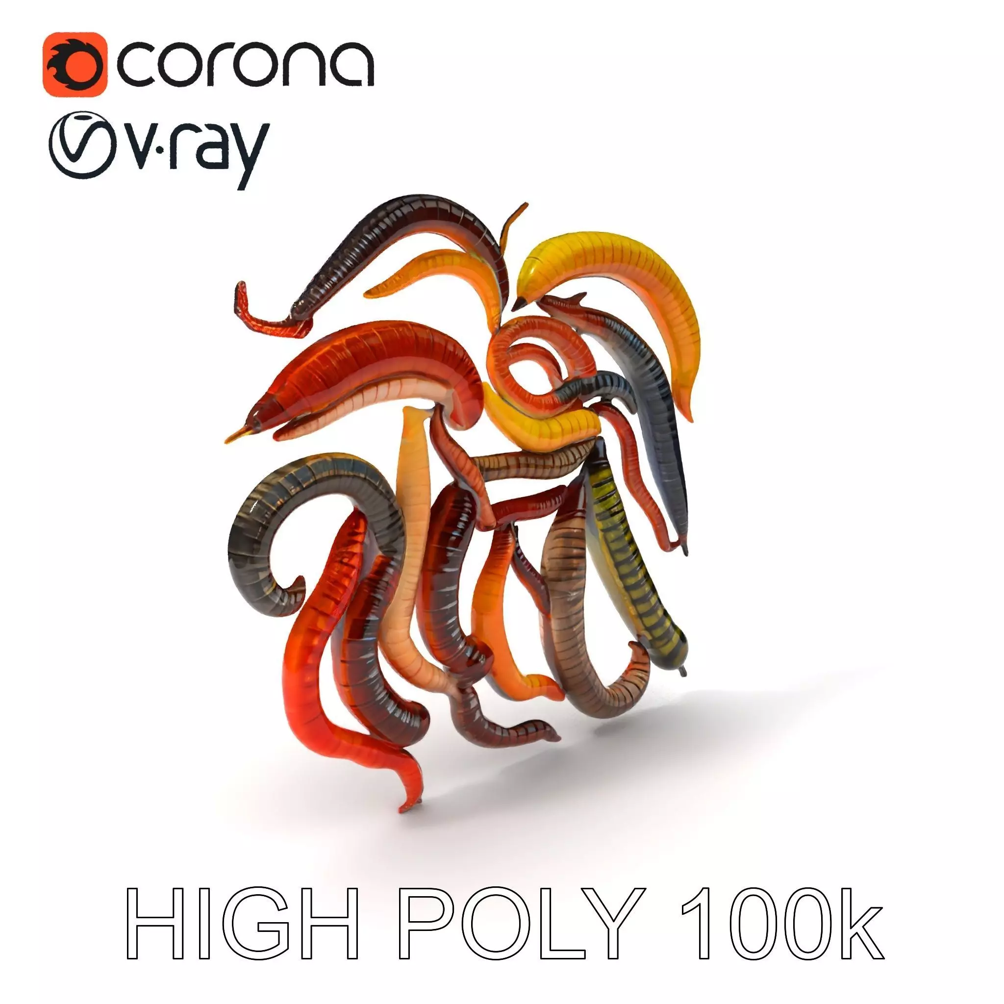 Realistic Centipede Model Pack Low-poly 3D model_0