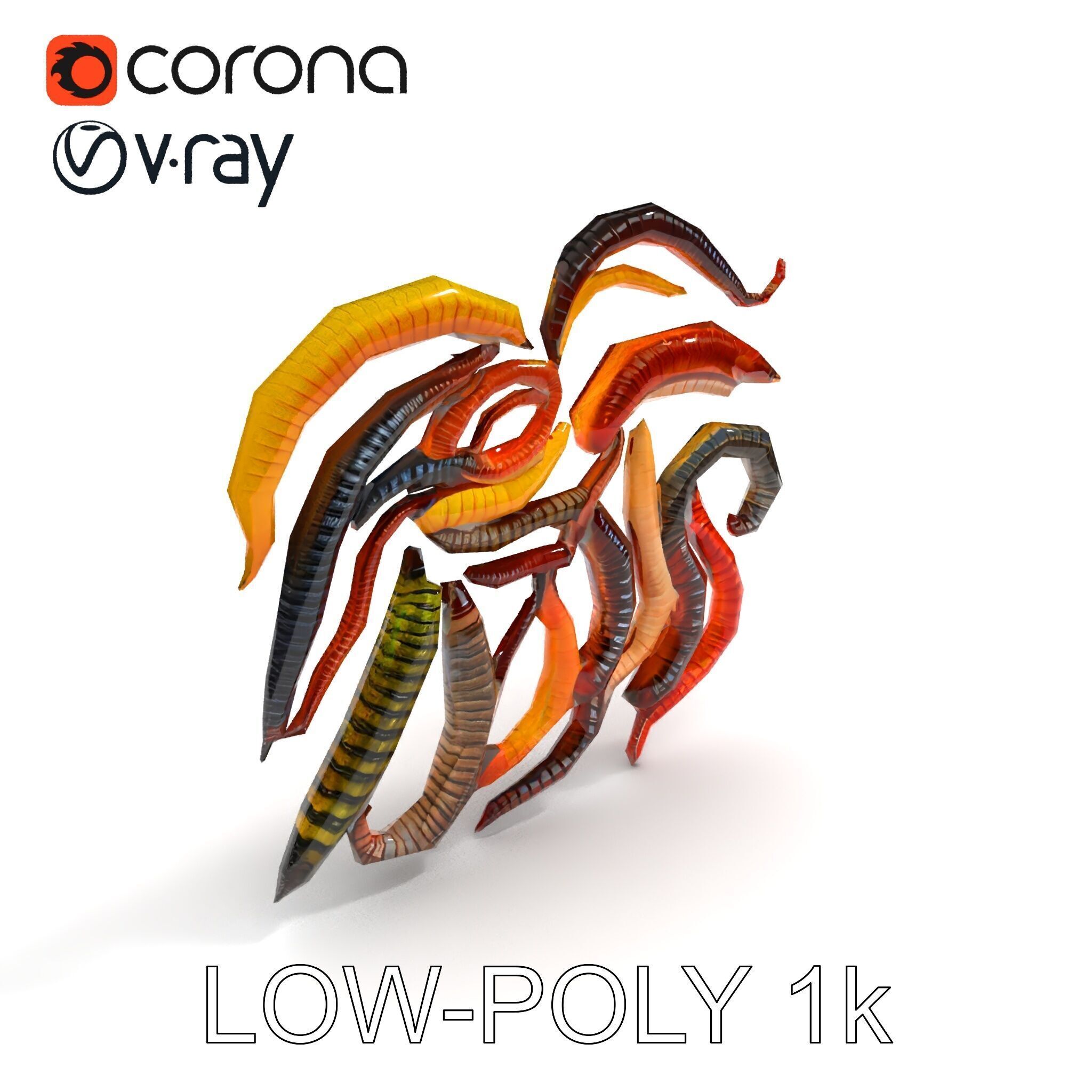 Realistic Centipede Model Pack Low-poly 3D model_20