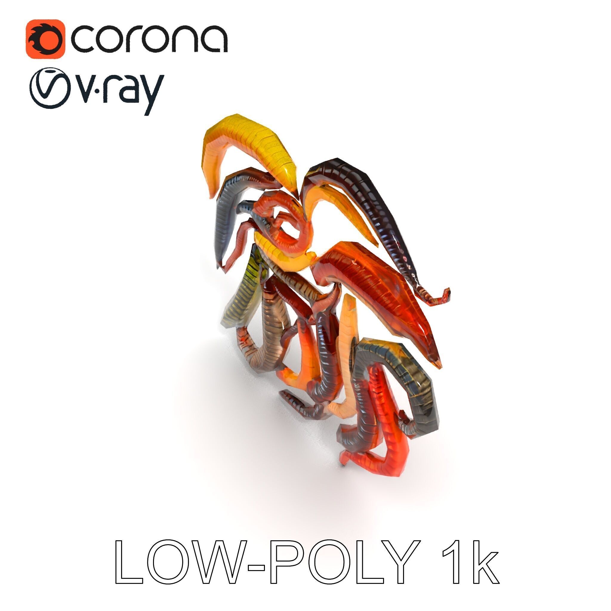 Realistic Centipede Model Pack Low-poly 3D model_15