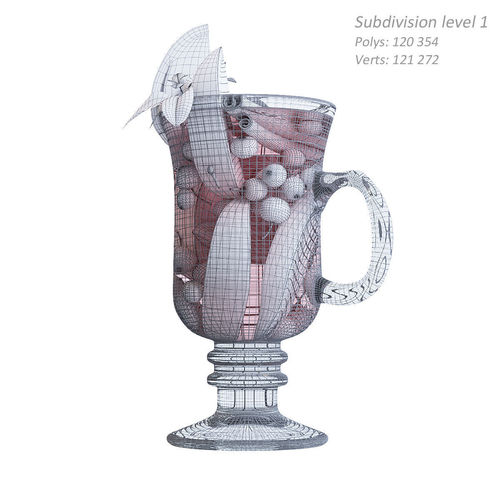 Glass Of Mulled Wine 3D model 6