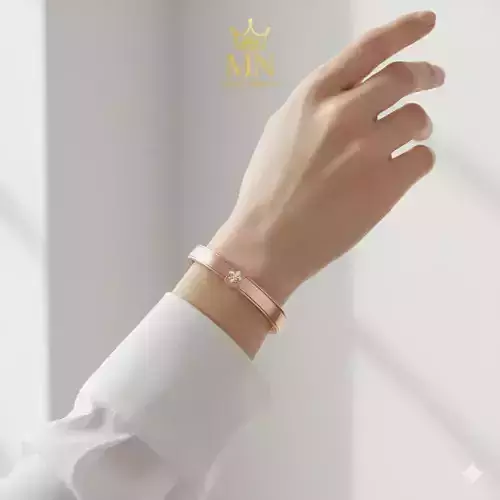 Fleur Gold Bracelet  Minimalist Royal Jewelry  18k Rose Gold