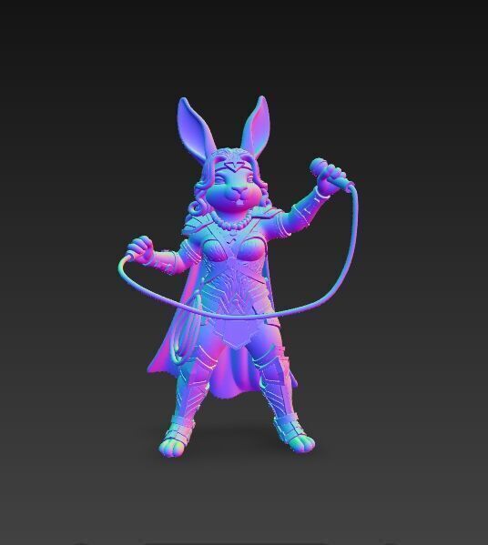 Rock Star from Wonderland Bunny Wonder Woman 3D Print Model 3D model_25