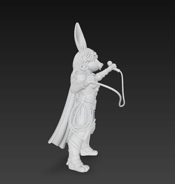 Rock Star from Wonderland Bunny Wonder Woman 3D Print Model 3D model_9