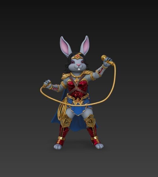 Rock Star from Wonderland Bunny Wonder Woman 3D Print Model 3D model_24