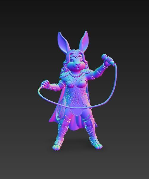 Rock Star from Wonderland Bunny Wonder Woman 3D Print Model 3D model_6