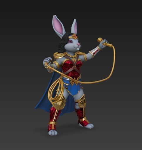 Rock Star from Wonderland Bunny Wonder Woman 3D Print Model 3D model_18