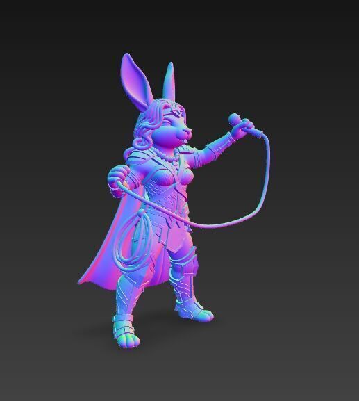 Rock Star from Wonderland Bunny Wonder Woman 3D Print Model 3D model_26