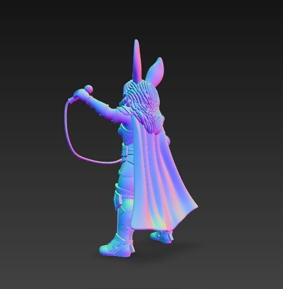 Rock Star from Wonderland Bunny Wonder Woman 3D Print Model 3D model_3