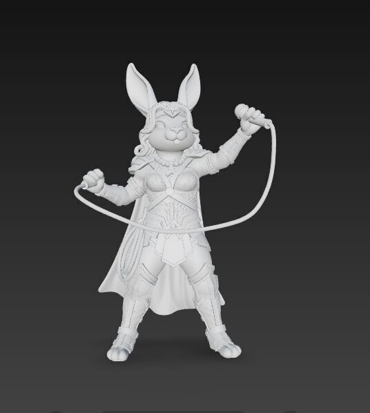 Rock Star from Wonderland Bunny Wonder Woman 3D Print Model 3D model_16