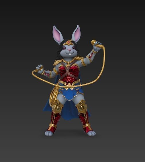 Rock Star from Wonderland Bunny Wonder Woman 3D Print Model 3D model_17
