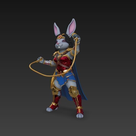 Rock Star from Wonderland Bunny Wonder Woman 3D Print Model 3D model_23