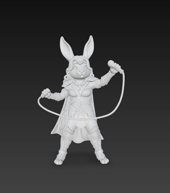 Rock Star from Wonderland Bunny Wonder Woman 3D Print Model 3D model_7