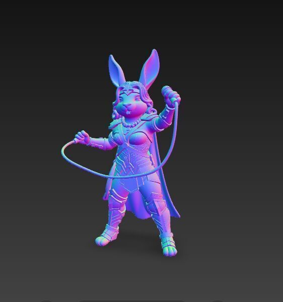 Rock Star from Wonderland Bunny Wonder Woman 3D Print Model 3D model_5