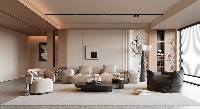 modern living room interior scenes 167 3D model
