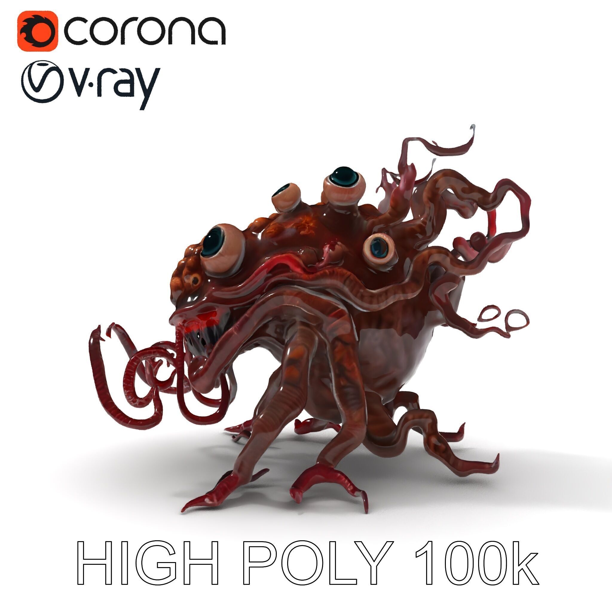 Alien Creature Model Pack for Game and Animation Low-poly 3D model_18
