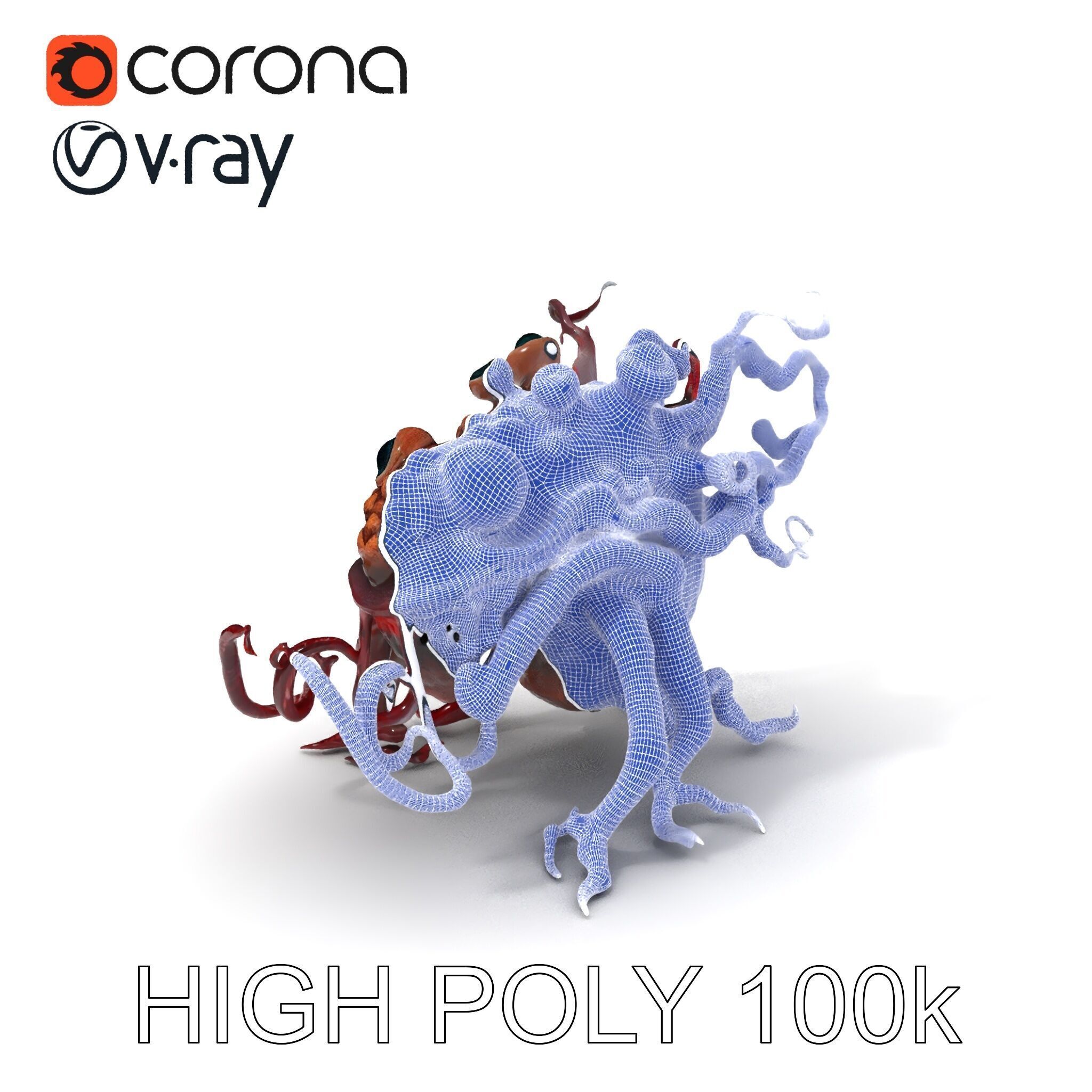 Alien Creature Model Pack for Game and Animation Low-poly 3D model_4