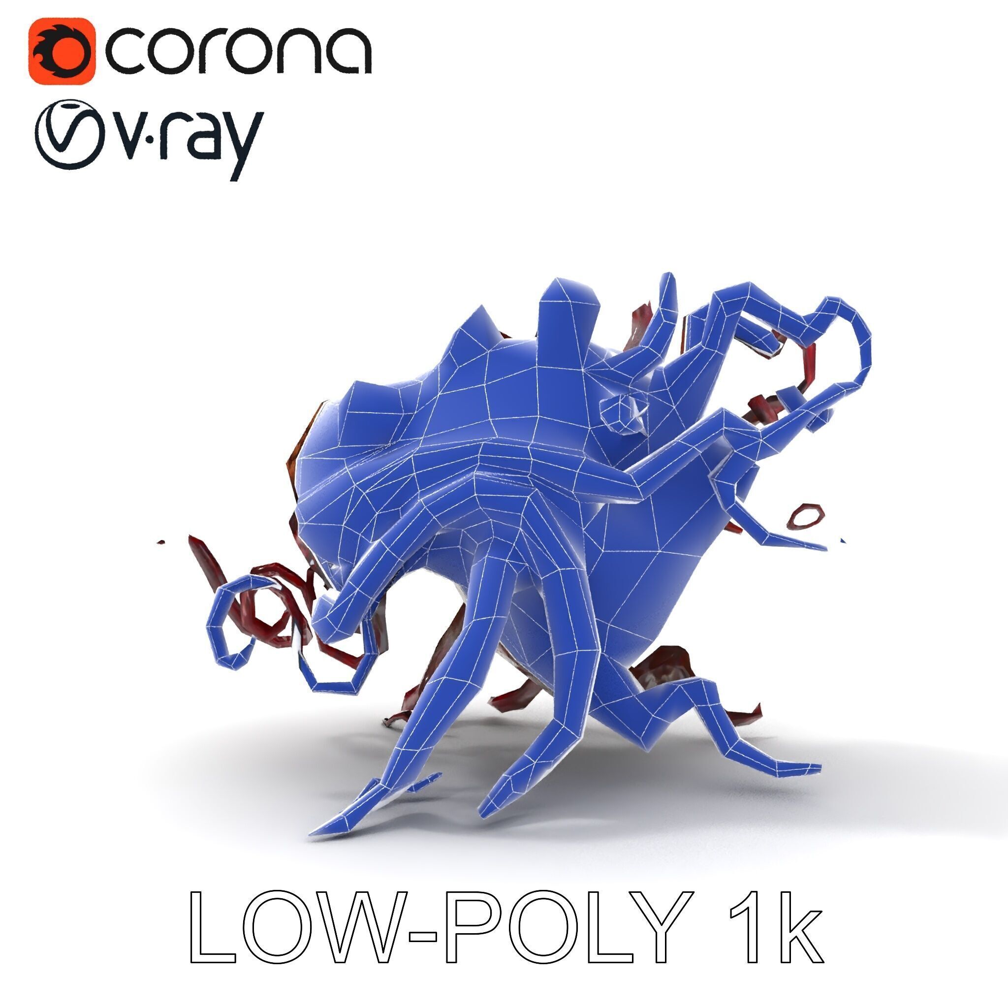 Alien Creature Model Pack for Game and Animation Low-poly 3D model_15