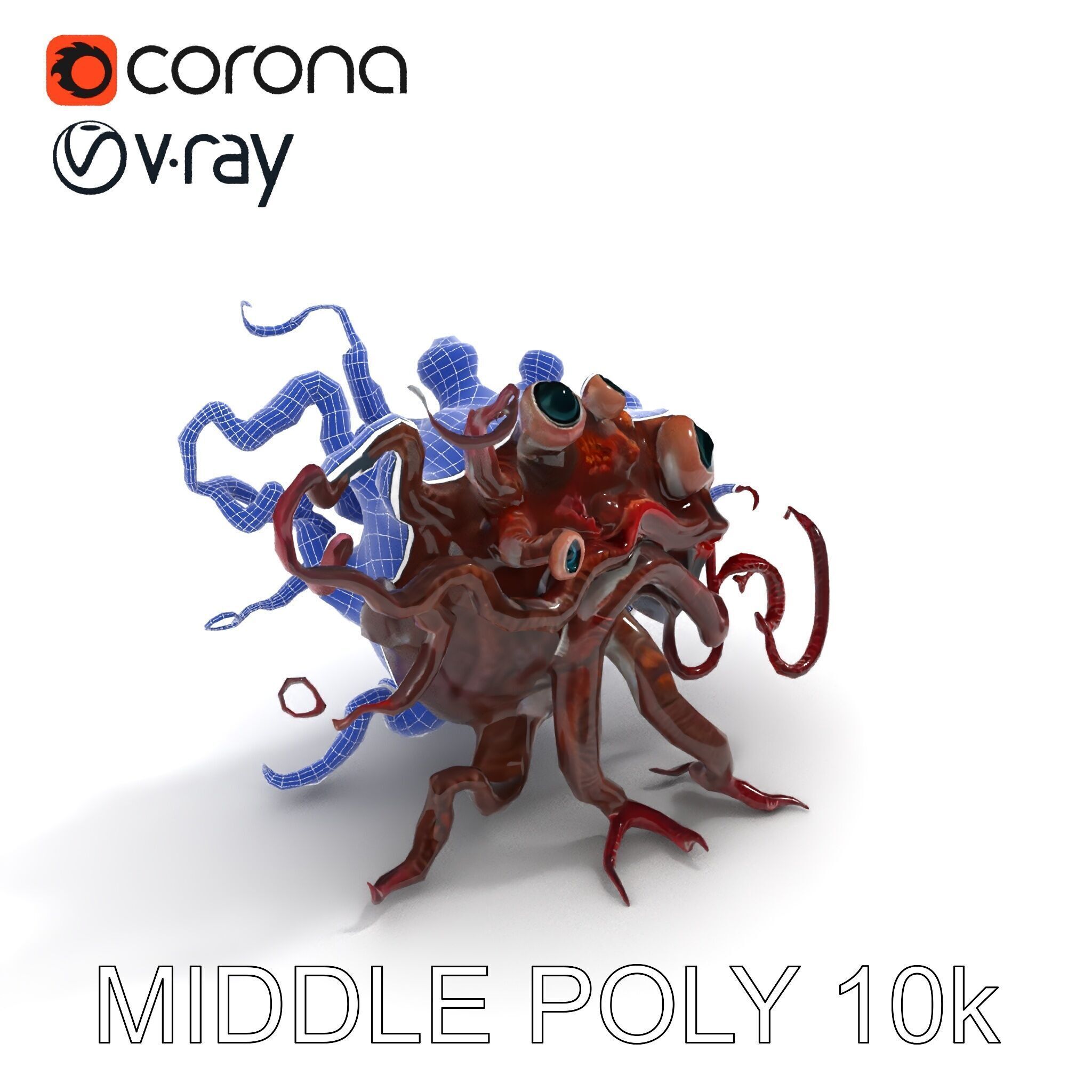Alien Creature Model Pack for Game and Animation Low-poly 3D model_16