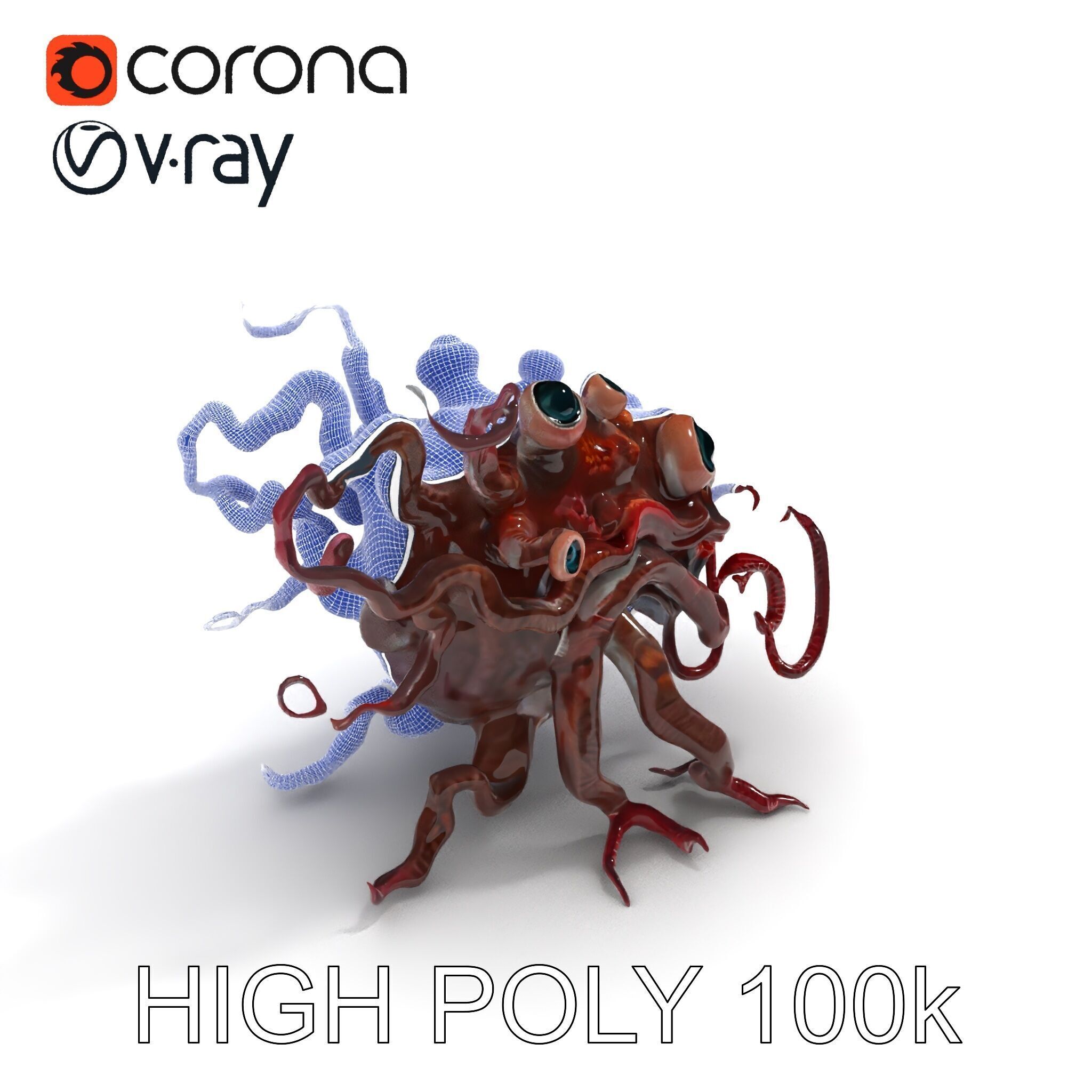 Alien Creature Model Pack for Game and Animation Low-poly 3D model_26