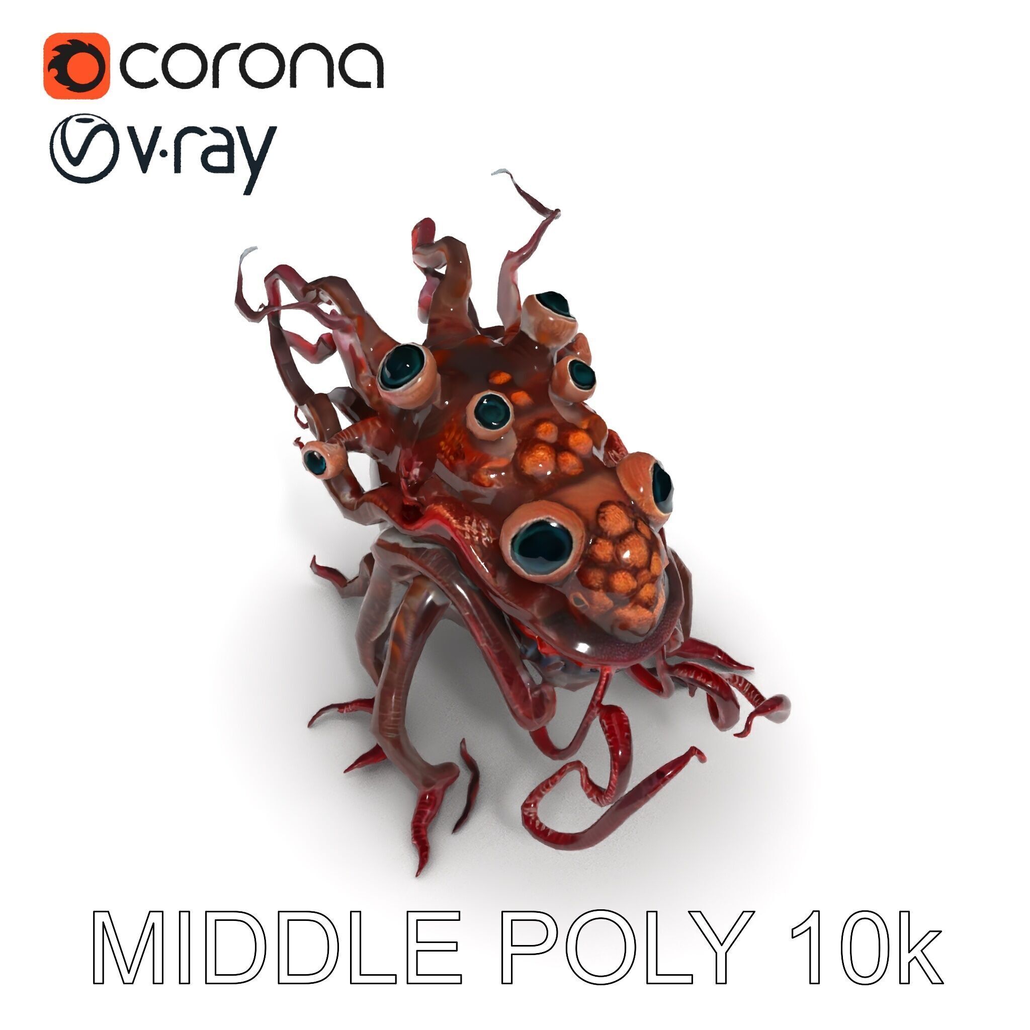 Alien Creature Model Pack for Game and Animation Low-poly 3D model_24