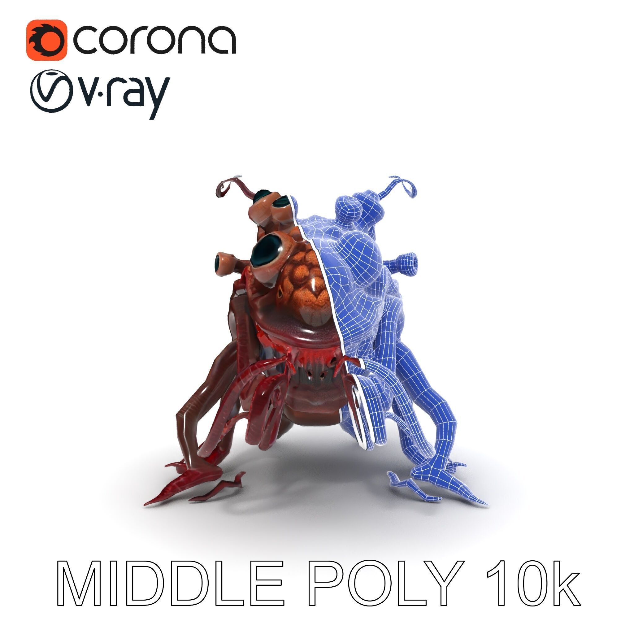 Alien Creature Model Pack for Game and Animation Low-poly 3D model_33