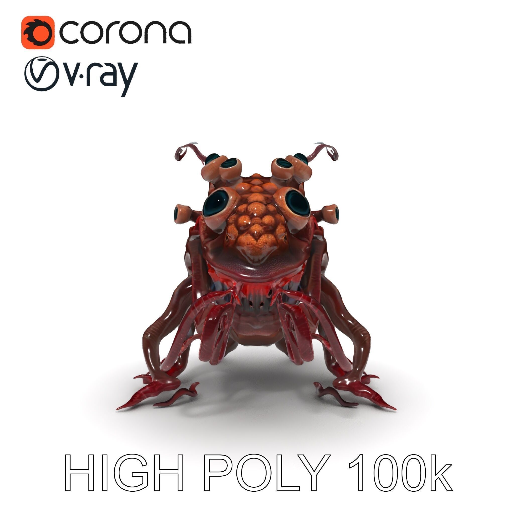 Alien Creature Model Pack for Game and Animation Low-poly 3D model_35