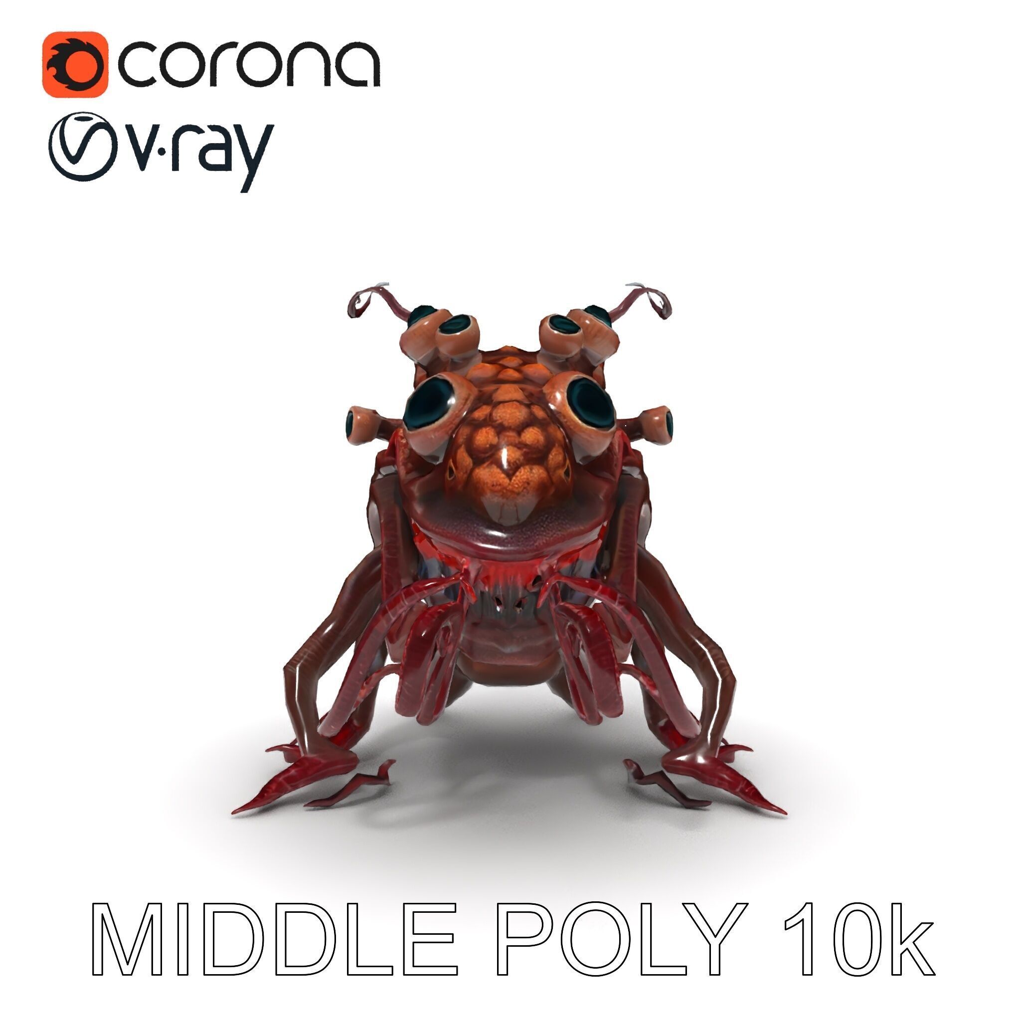 Alien Creature Model Pack for Game and Animation Low-poly 3D model_30